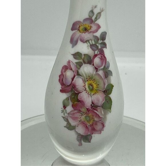 Vtg GEROLD PORZELLAN 6" E&R Pink Wild Roses Bud Vase Made in West Germany, B3#12 - Picture 2 of 5